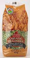Organic green split peas