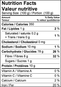 Organic pearl barley nutritional information